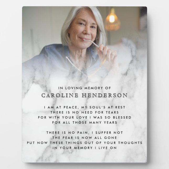 Plaque de photo et citation en marbre à mémoire mo (Devant)