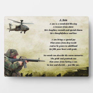 Plaque de poème du soldat de l'armée