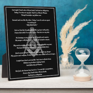Plaque de poème Freemason
