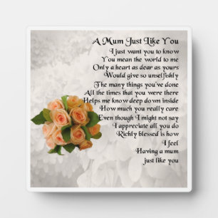 Plaque de poème maman - Poche Rose design