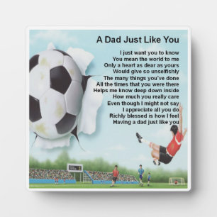 Plaque de poème papa - Conception de football