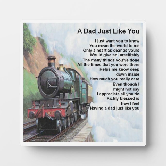 Plaque de poème Papa - Conception du train (Devant)