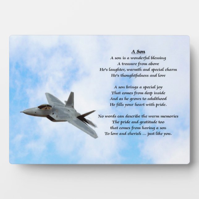 Plaque de poème Son de l'avion (Devant)