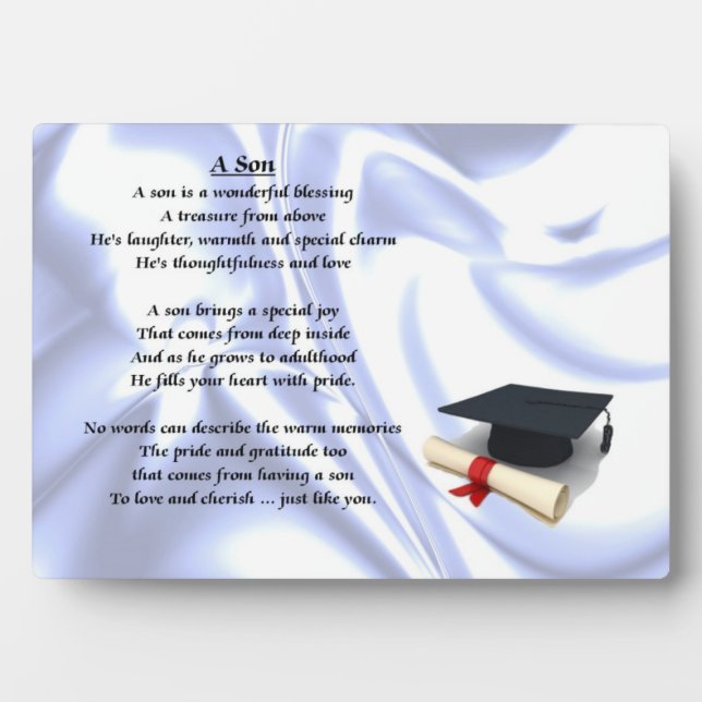 Plaque de poème Son Graduation (Devant)