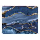 Bleu marine et agate de marbre à paillettes de fau