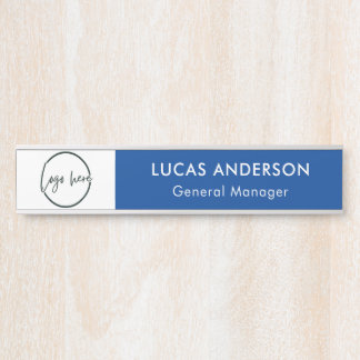 Plaque de porte de bureau personnalisée avec logo