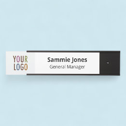 Plaque de porte interchangeable avec logo noir