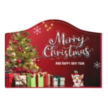 Magnet de cartes de Noël rouge et vert coloré