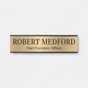 Plaque de porte professionnelle de style doré mode