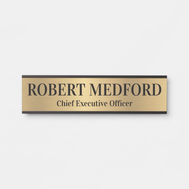 Plaque de porte professionnelle de style doré mode (Devant)