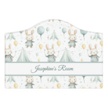 Sage Bunny Dreams Panneau de porte personnalisé