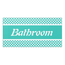 Salle de bain classique turquoise et blanc à pois