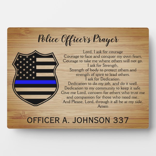 Plaque de prière de police personnalisée en ligne  (Devant)