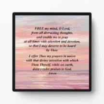 Plaque de prière du matin avec de l'Easel