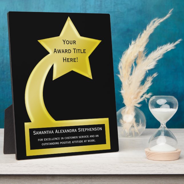 Plaque de récompense personnalisée, Gold Star (Côté)