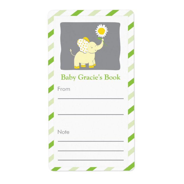 Plaque de réservation pour éléphant de marguerite (Devant)