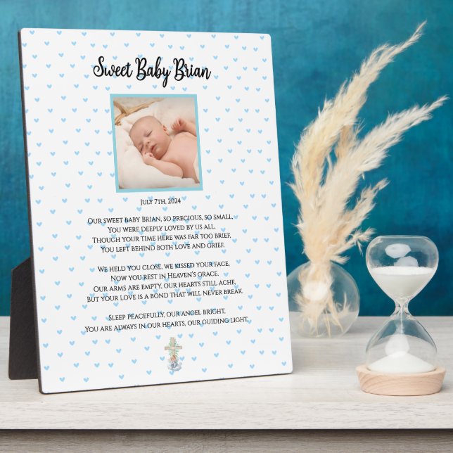 Plaque de service funéraire pour bébés personnalis (Côté)