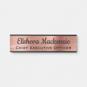 Plaque de signalisation de luxe Rose Gold Office P