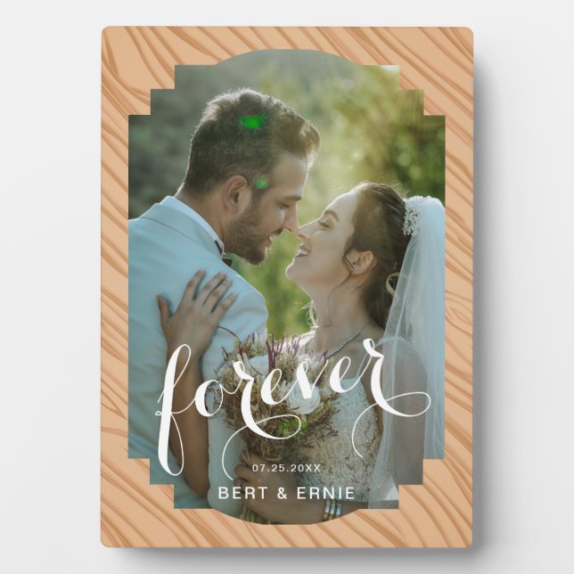 Plaque de souvenir de mariage 13x18 cm avec cheval (Devant)