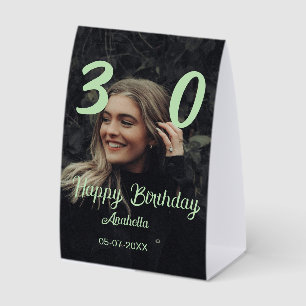 Plaque De Table 30e anniversaire ajouter nom date année vert paste