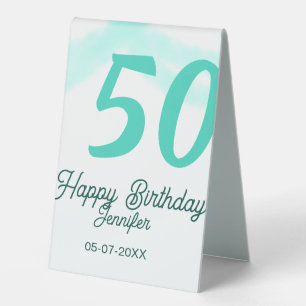 Plaque De Table 50e anniversaire ajouter nom date année vert paste