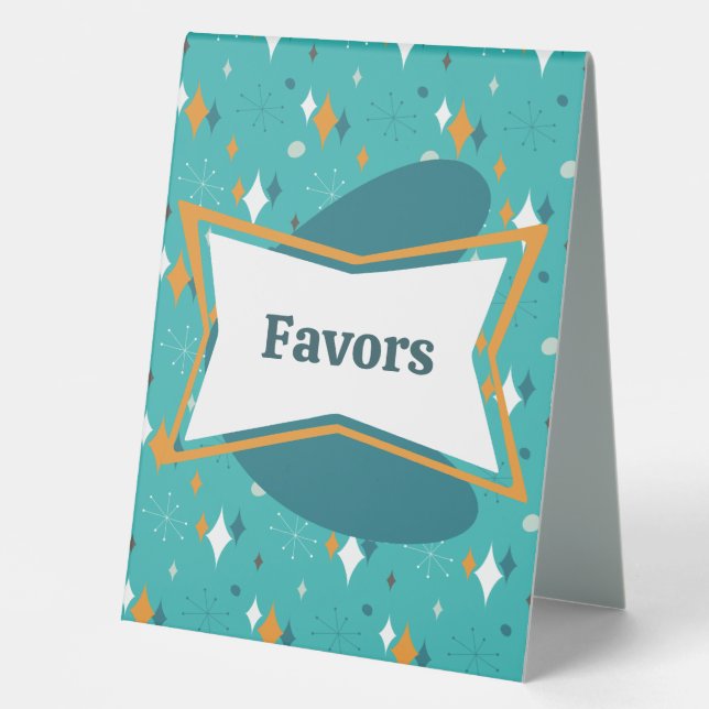 Plaque De Table 50e anniversaire fête Retro Mid Century N'importe  (Recto)