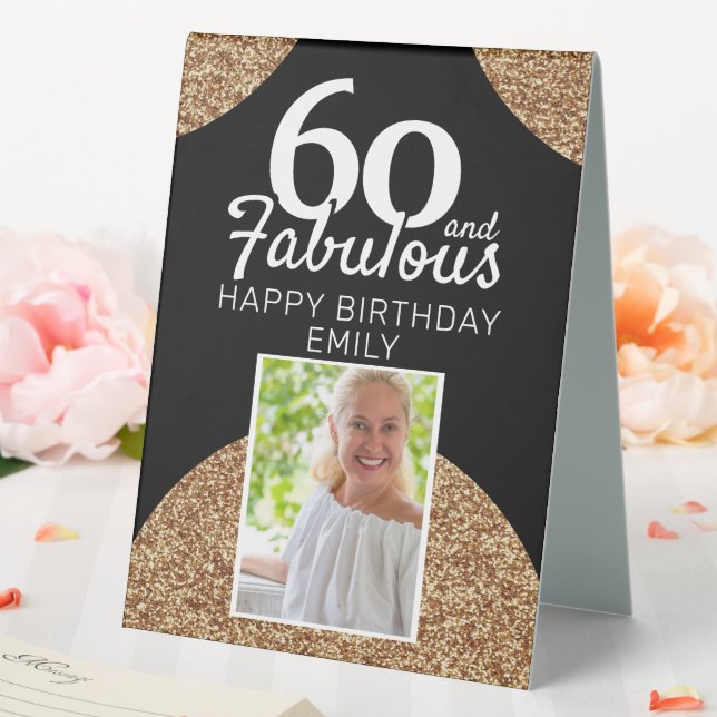 Plaque De Table 60 et Fabulous Gold Parties scintillant Photo 60e  (In SItu (Mariage))