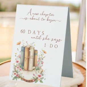 Plaque De Table 60 Jours Avant de Dire "Oui" : Livre de Mariage Ro