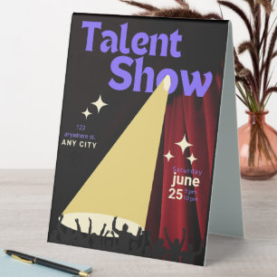 Plaque De Table Affiche de spectacle de talents, Affiche de specta