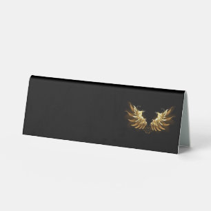 Plaque De Table Ailes d'Ange d'or sur arrière - plan noir