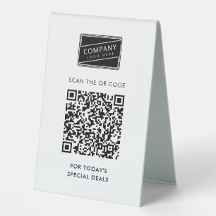 Plaque De Table Ajouter le code QR de l'entreprise et le logo de l