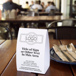 Plaque De Table Ajouter un logo et une liste de services - Annonce