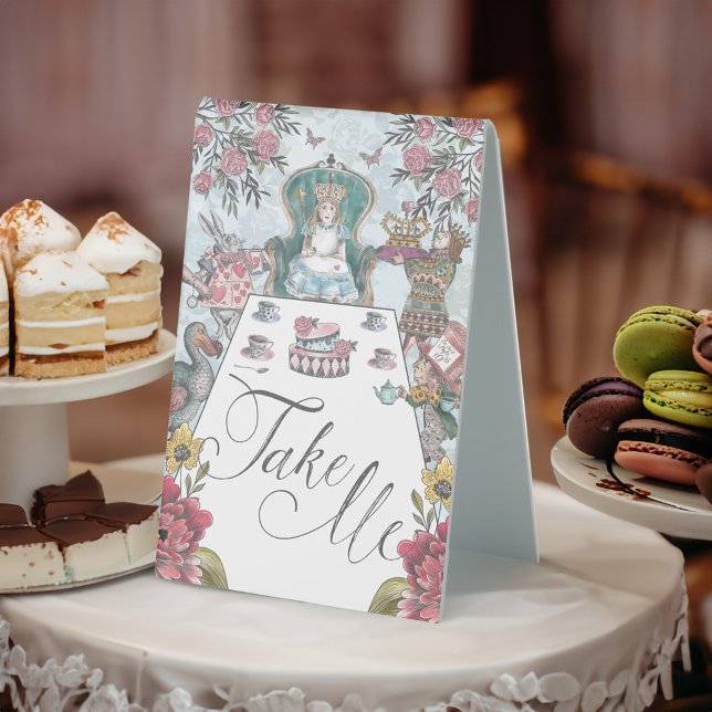 Plaque De Table Alice au pays des merveilles Tea Party Take Me (Alice in Wonderland Tea Party Take Me Table Tent Sign)