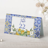 Amalfi Italien Carreaux Bleus Citron Mariage