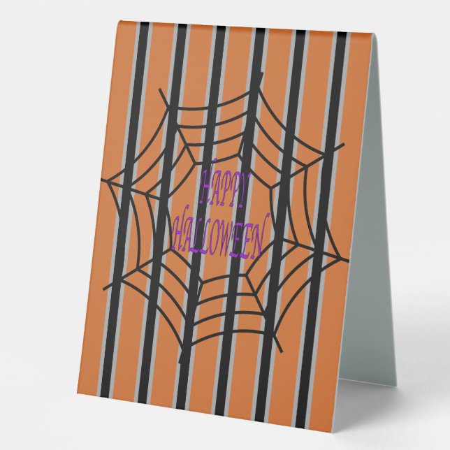 Plaque De Table Amusement et fantaisie Halloween Spider Webs (Recto)