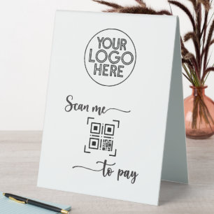 Plaque De Table Analyse minimaliste du code QR pour payer le scrip