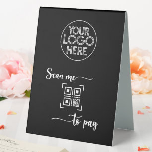 Plaque De Table Analyse minimaliste du code QR pour payer l'entrep