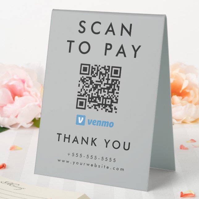 Plaque De Table Analyse professionnelle pour payer Venmo QR Code g (In SItu (Mariage))