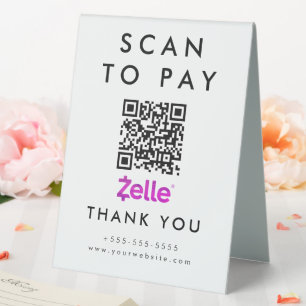 Plaque De Table Analyse professionnelle pour payer Zelle QR Code b