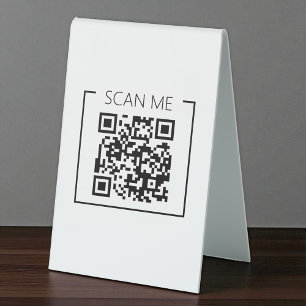 Plaque De Table Analyser le code QR minimaliste de l'entreprise