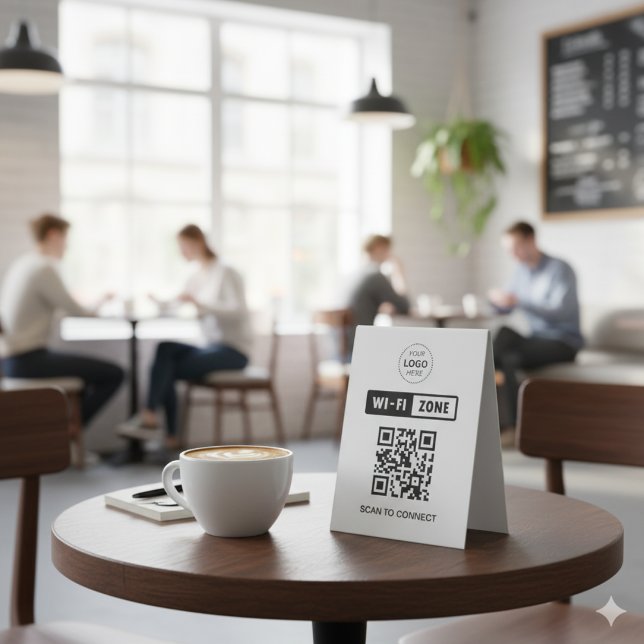 Plaque De Table Analyser le logo professionnel QR Code Wifi pour s (Créateur téléchargé)