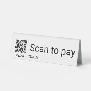 Plaque De Table Analyser pour payer QR Code Paiement App Merci Bus