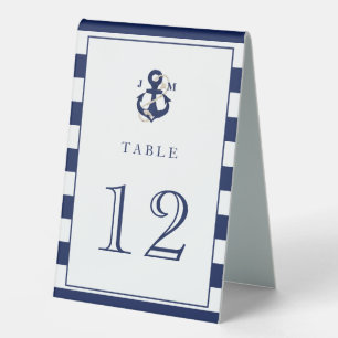 Plaque De Table Ancre marine nautique Monogramme Mariage
