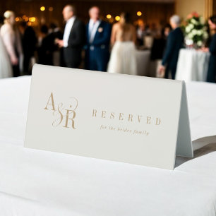 Plaque De Table ANDREA Crème d'or neutre Elégant mariage réservé