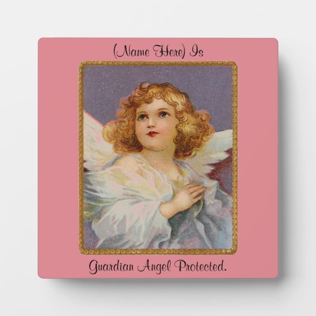 Plaque de table Angel de prière avec de l'Easel (Devant)