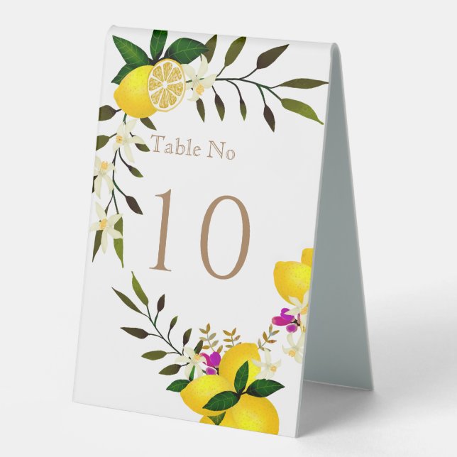 Plaque De Table Anniversaire de la taille de citron blanc (Recto)
