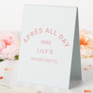 Plaque De Table Après toute la journée Pink Bachelorte Party