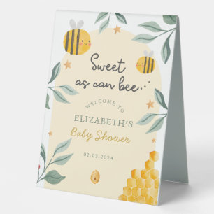 Plaque De Table Aquarelle Bee Honey Baby shower doux Bienvenue