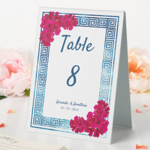 Plaque De Table Aquarelle Elégance Grecienne + Numéro de table ros