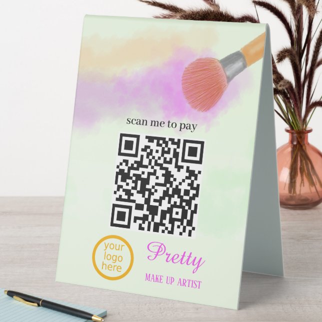 Plaque De Table Aquarelle maquillage beauté brosse (En SItu (Tableau))